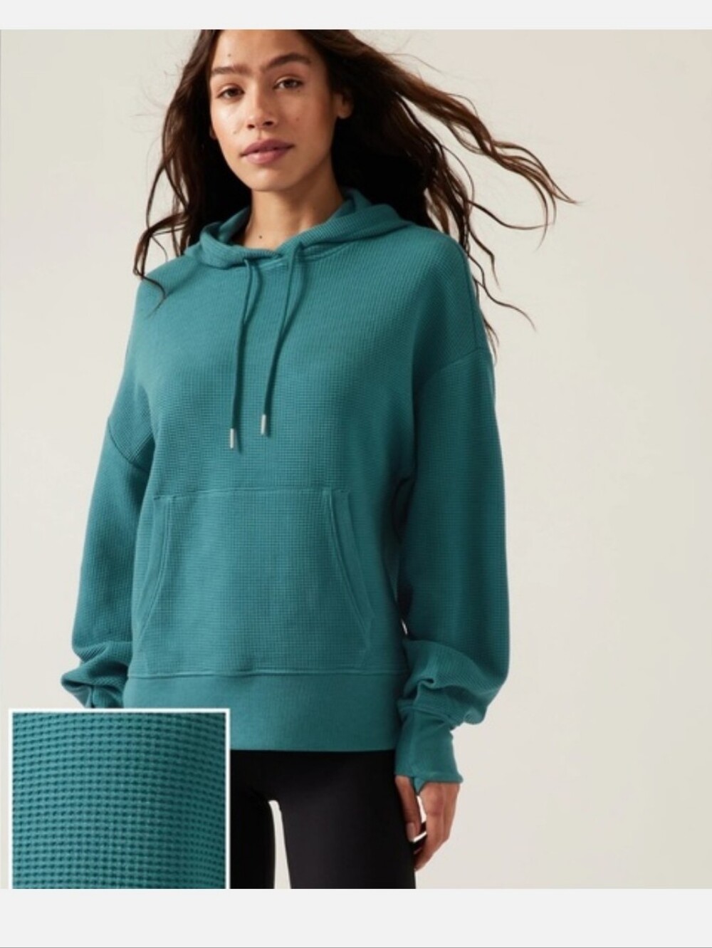 Athleta Balance Waffle Hoodie Sweatshirt Size Small